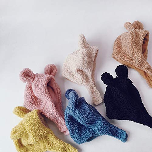 Sombrero para Exteriores de Dibujos Animados cálidos engrosados ​​para niños, Gorro de Orejeras de Color sólido, Amarillo, Traje para 2-6 años