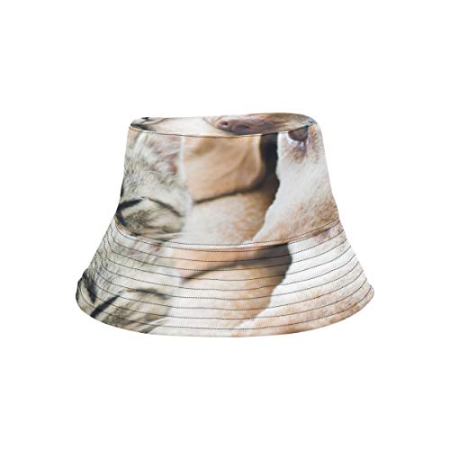 Sombrero para Hombre al Aire Libre Lindo Gato y Perro Mascota Linda Verano Unisex Pesca Sol Top Bucket Sombreros para Adolescentes Mujeres Gorra de Pescador Deporte al Aire Libre Vacaciones Sombrero