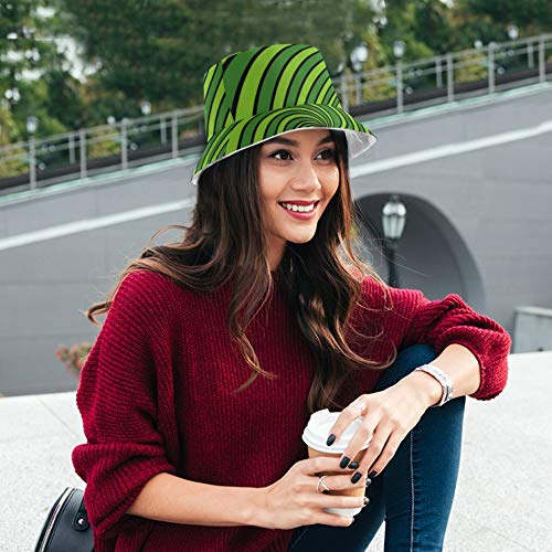 Sombreros de mujer Vigas abstractas Rayos radiales de impresión verde Sombreros para mujer Sombreros de cubo estampados unisex elegantes y ligeros para mujeres disponibles en todas las estaciones