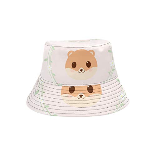 Sombreros de Playa Mujeres Mascotas hambrientas de hámsteres de Felpa Verano Unisex Pesca Sun Top Sombreros de Cubo para Adolescentes Mujeres Gorra de Pescador Deporte al Aire Libre Sombrero