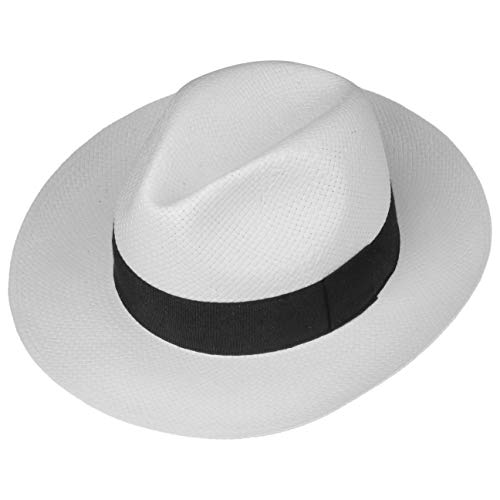 Sombreroshop Bogar- Sombrero de paja Palermo, 100% paja de papel, L/58-59, blanco