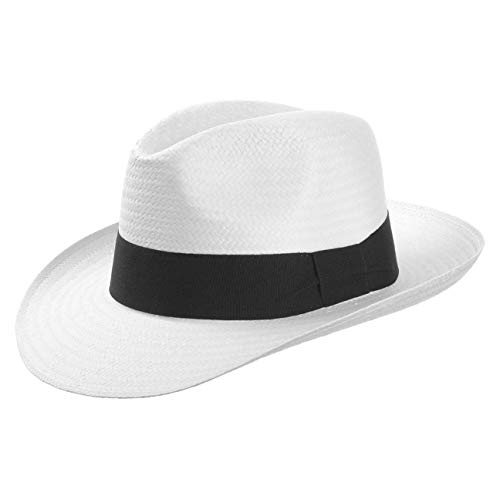 Sombreroshop Bogar- Sombrero de paja Palermo, 100% paja de papel, L/58-59, blanco