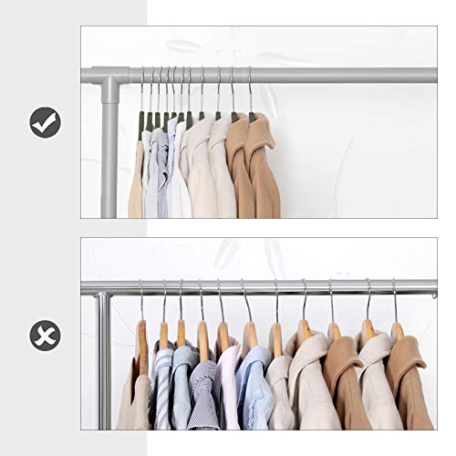 SONGMICS Perchas de Terciopelo, 20 Unidades, Gancho Giratorio a 360°, Antideslizantes, Ahorro de Espacio, Gris CRF20V