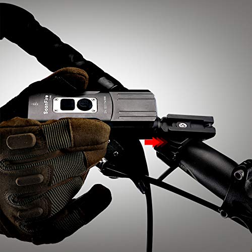 soonfire FD38S - Faro para bicicleta recargable por USB, dos LED Cree XM-L2 de 1870 lúmenes, resistente al agua, muy brillante, fácil de montar y desmontar