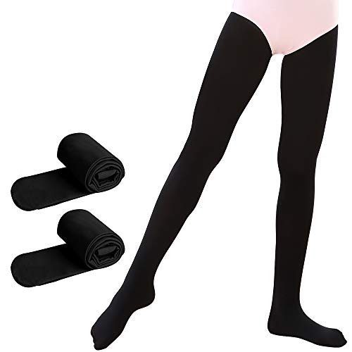 Soudittur Medias de Ballet Danza Para Niñas y Mujer 90 DEN en Negro 2 Pares
