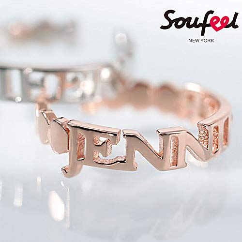 SOUFEEL Anillo Nombre Plata de Ley Personalizado Ajustable Anillo Mujer de Promesa de Joyeria Regalo Navidad Aniversario Cumpleaño para Amigo Familia Madre