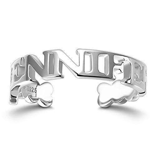SOUFEEL Anillo Nombre Plata de Ley Personalizado Ajustable Anillo Mujer de Promesa de Joyeria Regalo Navidad Aniversario Cumpleaño para Amigo Familia Madre