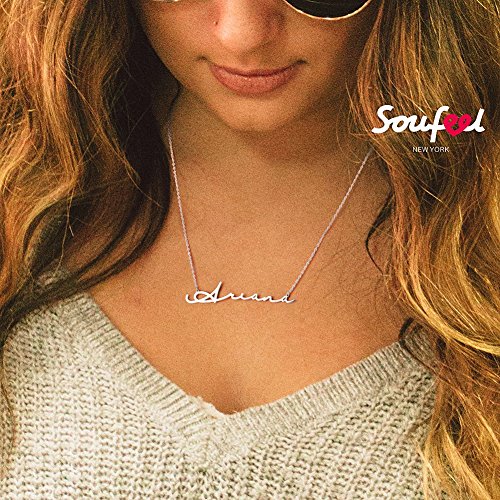 SOUFEEL Collar Plata Colgante con Nombre Estilo Árabe Personalizados Regalo para Novia Familia Aniversario o Cumpleaño Cadena Más Extención