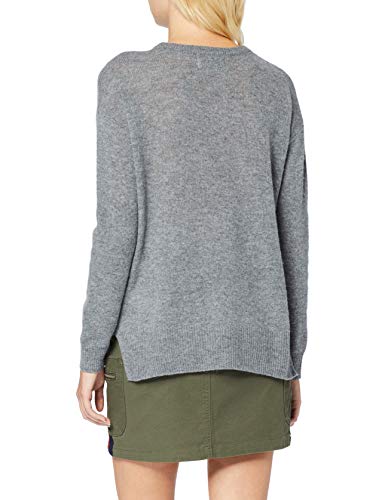 SPARKZ COPENHAGEN Pure Cashmere Casual O-Neck suéter, Gris (Dark Grey Melange 123), 42 (Talla del Fabricante: X-Large) para Mujer