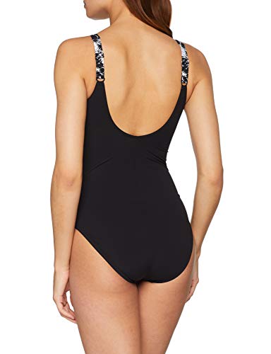 Speedo Lunalustre 1 Piece AF Traje De Baño, Mujer, Black/White, 34
