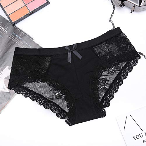 SPFAS Damas Ropa Interior de Encaje Sexy Bragas Hipster Calzoncillos Suaves Bragas de Encaje Lencería Cintura Baja Glamour Briefs Damas 5 Pack / 6 Pack