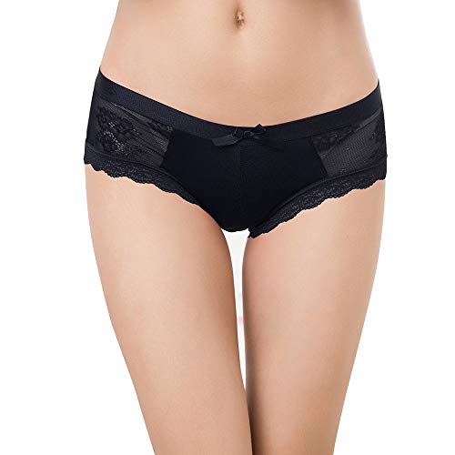 SPFAS Damas Ropa Interior de Encaje Sexy Bragas Hipster Calzoncillos Suaves Bragas de Encaje Lencería Cintura Baja Glamour Briefs Damas 5 Pack / 6 Pack