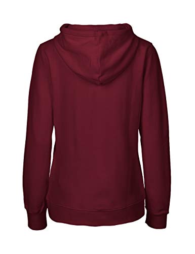 Spirit of Isis Green Cat - Sudadera con capucha para mujer, 100% algodón orgánico Certificado Fairtrade, Oeko-Tex y Ecolabel. burdeos XXL