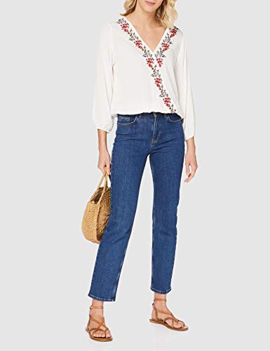 Springfield 3.T.Blusa Cruzada Bordado-C/96 Blusa, Beige (Ivory 96), 40 (Tamaño del Fabricante: 40) para Mujer