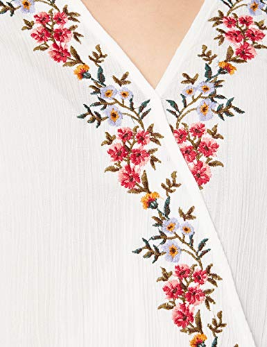 Springfield 3.T.Blusa Cruzada Bordado-C/96 Blusa, Beige (Ivory 96), 40 (Tamaño del Fabricante: 40) para Mujer