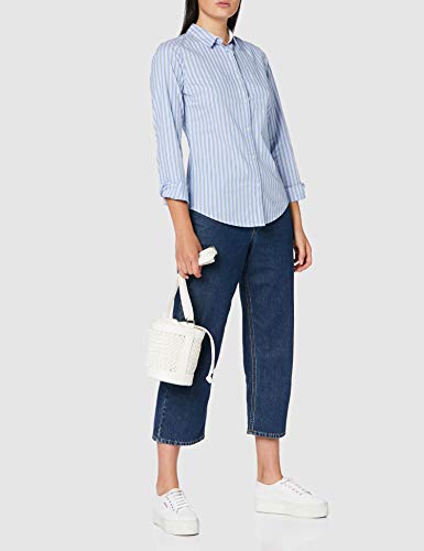 Springfield Camisa Popelin-c/15 Blusa, Azul (Medium_Blue 15), 40 (Tamaño del Fabricante: 40) para Mujer