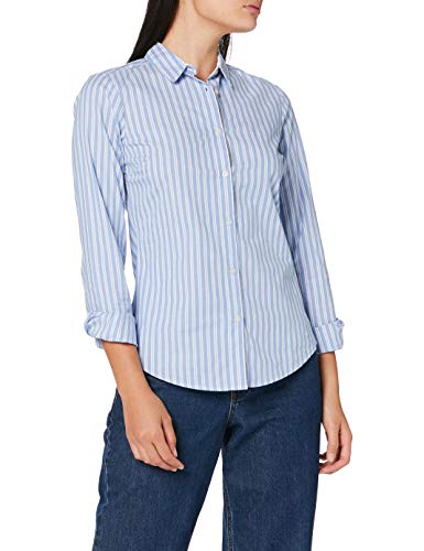 Springfield Camisa Popelin-c/15 Blusa, Azul (Medium_Blue 15), 40 (Tamaño del Fabricante: 40) para Mujer