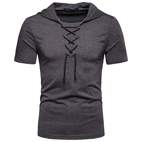 SSBZYES Camisetas con Capucha para Hombre Camisetas De Color Sólido para Hombre Camisetas De Manga Corta para Hombre Camisetas Casuales con Capucha para Hombre, Zapatos De Talla Europea, Sudaderas