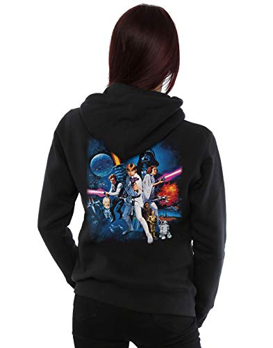 Star Wars Mujer A New Hope Poster Cremallera Sudadera con Capucha Negro XXX-Large