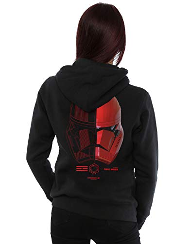 Star Wars Mujer The Rise of Skywalker Sith Trooper Helmet Icon Cremallera Sudadera con Capucha Negro XXX-Large