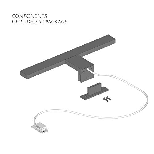 STARBATH PLUS – Lámpara Led espejo baño Silvia ABS 60 cm LED, 8W, 600lm, IP44, 220V, 50-60Hz – 600x108x40mm – Luz blanca fría 6000K (Cromo, 60 cm 8W)