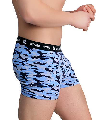 STARK SOUL Calzoncillos tipo bóxer para hombre, diseño de camuflaje, 3 unidades, estilo retro, hipster Camouflage Schwarz-grün-blau L