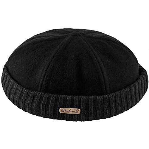 Sterkowski Navy Gorro Lana Hombre Docker Portuario Pescador Beanie Hombre de Estibador Gorra Marinera Hombre Beanie Hat Gorra Marinero Mujer Lana Gorra sin Visera Alijador Docker Gorro Hombre Invierno