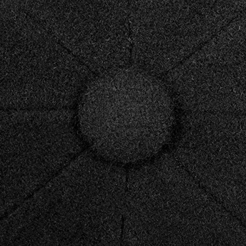 Stetson Gorra con Visera Hatteras Noir, Mujer/Hombre - Gorra Plana con Lana y Cachemira - otoño/Invierno - Boina con Forro de Franela - Gorra chata Negro 59 cm