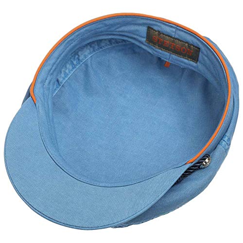Stetson Gorra Dyed Cotton Riders Mujer - Gorro de Marinero Baker Boy algodón con Visera, Visera Primavera/Verano - L (58-59 cm) Celeste