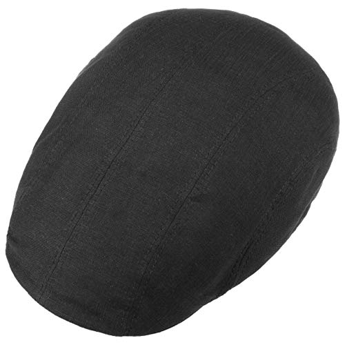 Stetson Gorra Gatsby de Lino Madison Mujer/Hombre - Gorro Ivy con Visera, Forro Primavera/Verano - 59 cm Negro