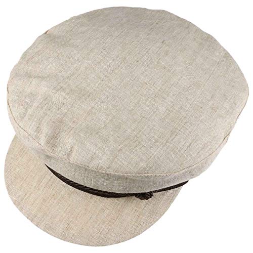 Stetson Gorra Marinera de Lino Riders Mujer/Hombre - Made in Italy algodón Gorro Marinero con Visera Cerrado por atrás, Primavera/Verano - XXL (62-63 cm) Beige Claro