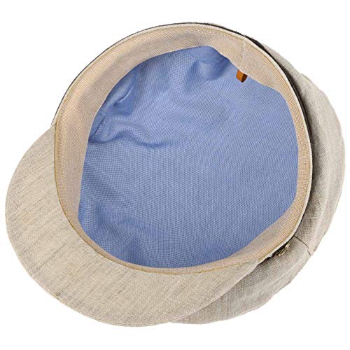 Stetson Gorra Marinera de Lino Riders Mujer/Hombre - Made in Italy algodón Gorro Marinero con Visera Cerrado por atrás, Primavera/Verano - XXL (62-63 cm) Beige Claro