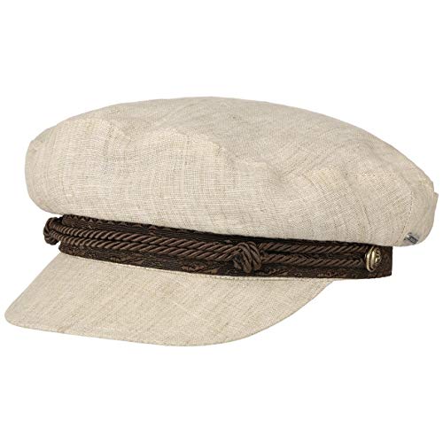 Stetson Gorra Marinera de Lino Riders Mujer/Hombre - Made in Italy algodón Gorro Marinero con Visera Cerrado por atrás, Primavera/Verano - XXL (62-63 cm) Beige Claro