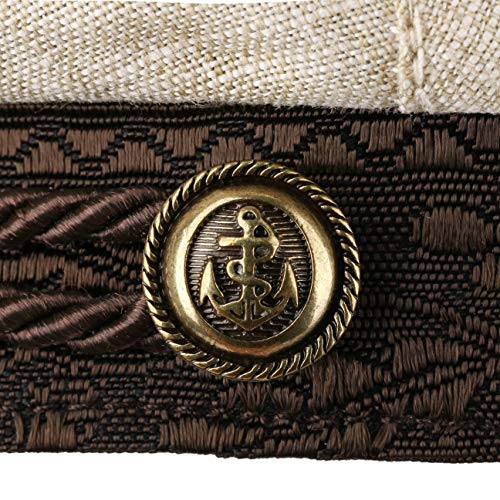Stetson Gorra Marinera de Lino Riders Mujer/Hombre - Made in Italy algodón Gorro Marinero con Visera Cerrado por atrás, Primavera/Verano - XXL (62-63 cm) Beige Claro