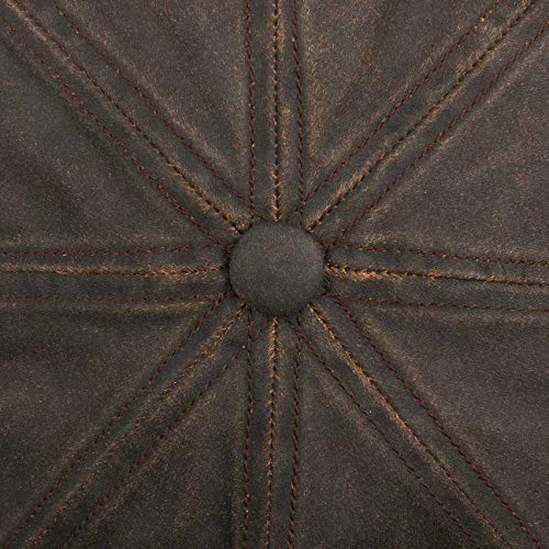 Stetson Gorra Plana Hatteras Old Cotton, Mujer/Hombre - Gorra Newsboy con protección UV 40 - Impermeable - Boina con algodón - Verano/Invierno marrón XL (60-61 cm)