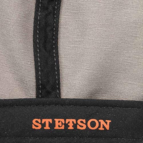 Stetson Gorra Plana Hatteras Old Cotton, Mujer/Hombre - Gorra Newsboy con protección UV 40 - Impermeable - Boina con algodón - Verano/Invierno Negro M (56-57 cm)