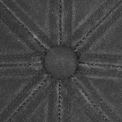 Stetson Gorra Plana Hatteras Old Cotton, Mujer/Hombre - Gorra Newsboy con protección UV 40 - Impermeable - Boina con algodón - Verano/Invierno Negro XXL (62-63 cm)