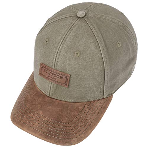 Stetson Gorra Rustic Cotton Anti UV Hombre - de Verano Sol Beisbol Hebilla Metal, con Visera, Visera Verano/Invierno - Talla única Verde Oliva