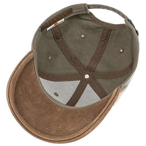 Stetson Gorra Rustic Cotton Anti UV Hombre - de Verano Sol Beisbol Hebilla Metal, con Visera, Visera Verano/Invierno - Talla única Verde Oliva