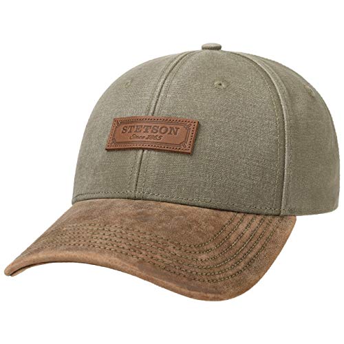 Stetson Gorra Rustic Cotton Anti UV Hombre - de Verano Sol Beisbol Hebilla Metal, con Visera, Visera Verano/Invierno - Talla única Verde Oliva