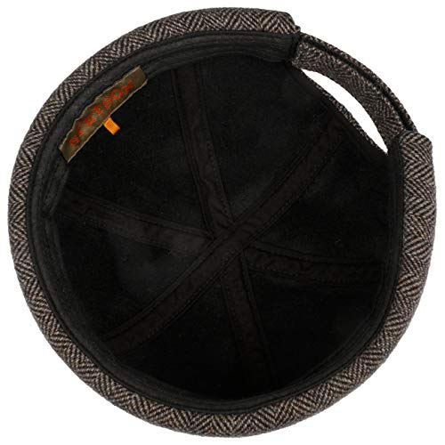 Stetson Gorro Docker Lavoy Herringbone Wool Hombre - Made in The EU de Invierno con Vuelta, Gorra Docker, Forro otoño/Invierno - XL (60-61 cm) Beige Oscuro