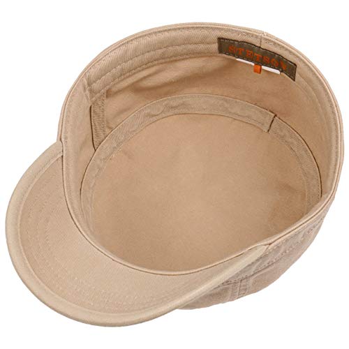 Stetson Gosper Army Urban Cap Mujer/Hombre - Gorra Militar de algodón - Gorra Militar con protección UV - Gorra Verano e Invierno - Gorra Beige Oscuro L (58-59 cm)