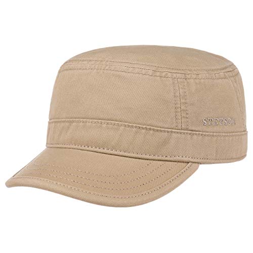 Stetson Gosper Army Urban Cap Mujer/Hombre - Gorra Militar de algodón - Gorra Militar con protección UV - Gorra Verano e Invierno - Gorra Beige Oscuro L (58-59 cm)