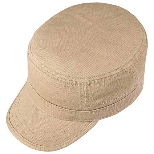 Stetson Gosper Army Urban Cap Mujer/Hombre - Gorra Militar de algodón - Gorra Militar con protección UV - Gorra Verano e Invierno - Gorra Beige Oscuro M (56-57 cm)