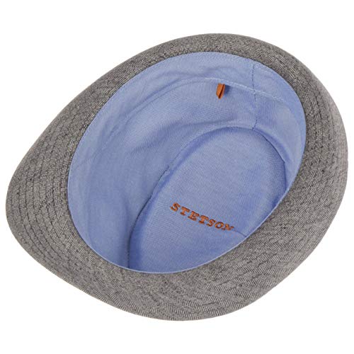 Stetson Osceola Trilby Linen Hat Mujer/Hombre - Made in Italy Sombrero de Verano Lino Hombre con Forro Primavera/Verano - 57 cm Antracita