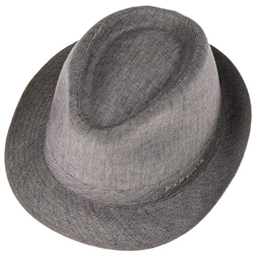 Stetson Osceola Trilby Linen Hat Mujer/Hombre - Made in Italy Sombrero de Verano Lino Hombre con Forro Primavera/Verano - 57 cm Antracita