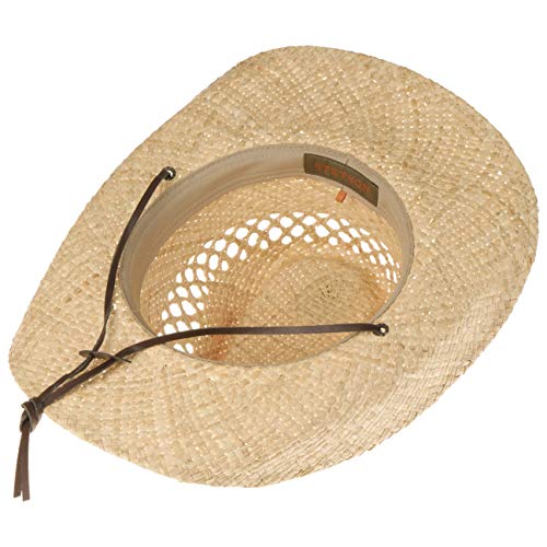Stetson Sombrero Cowboy Rafia Larimore by pajacinta Barbilla (M (56-57 cm) - Natural)