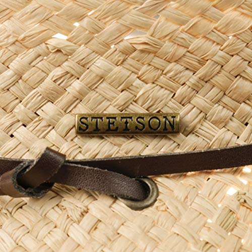 Stetson Sombrero Cowboy Rafia Larimore by pajacinta Barbilla (M (56-57 cm) - Natural)