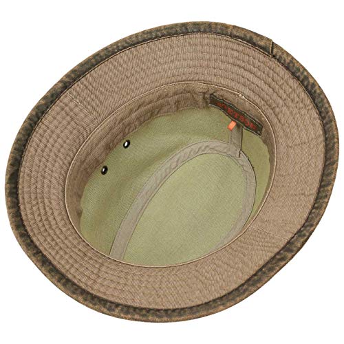 Stetson Sombrero de Algodón Anti UV Hombre - Sol Verano Primavera/Verano - L (58-59 cm) Beige Oscuro