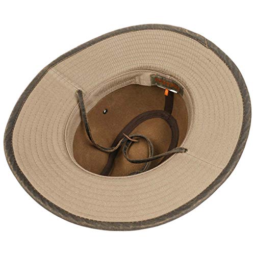 Stetson Sombrero de Algodón Tarnell Traveller Hombre - Tela Verano con Forro, Tira para el mentón Primavera/Verano - L (58-59 cm) Beige